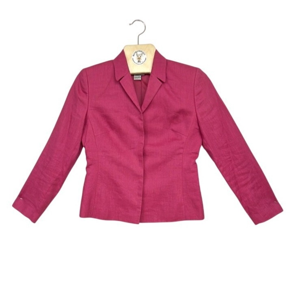 Style & Co Petite 2P Linen Blazer Pink Tailored Lightweight Jacket - Picture 1 of 5